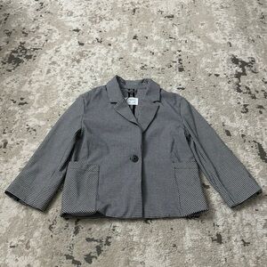 Zara Boys Black & White Checkered Blazer Jacket Size 10